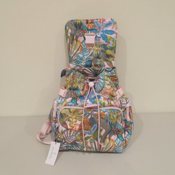 Women Backpack Cotton Roomy Lightweight Rain Forest Canopy Pastel Vera Bradley main image 5